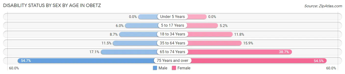 Disability Status by Sex by Age in Obetz