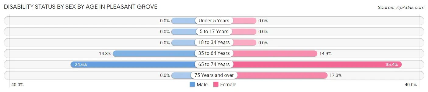 Disability Status by Sex by Age in Pleasant Grove