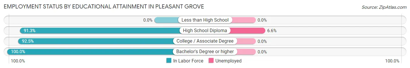 Employment Status by Educational Attainment in Pleasant Grove