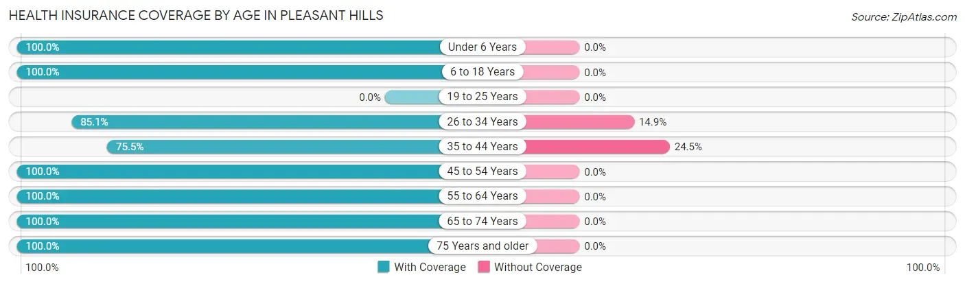 Health Insurance Coverage by Age in Pleasant Hills