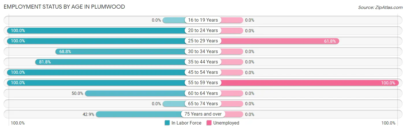 Employment Status by Age in Plumwood