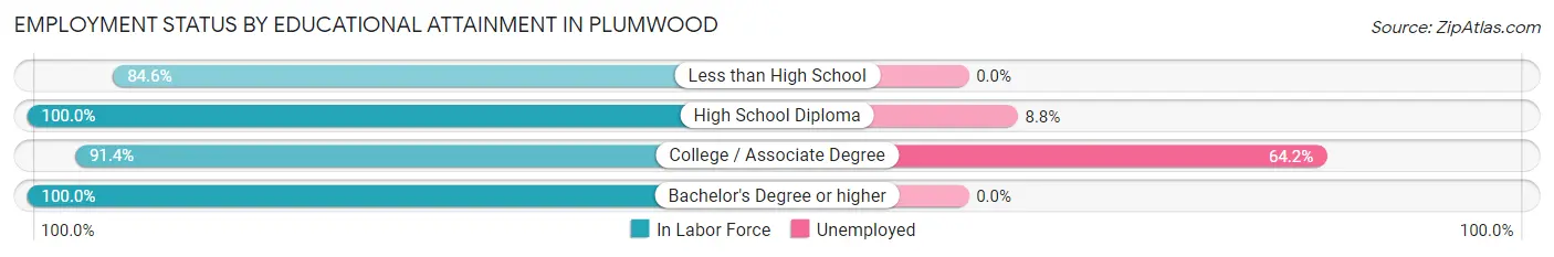 Employment Status by Educational Attainment in Plumwood