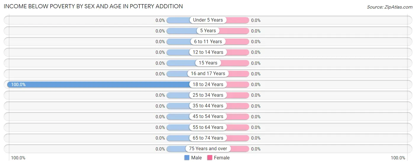 Income Below Poverty by Sex and Age in Pottery Addition