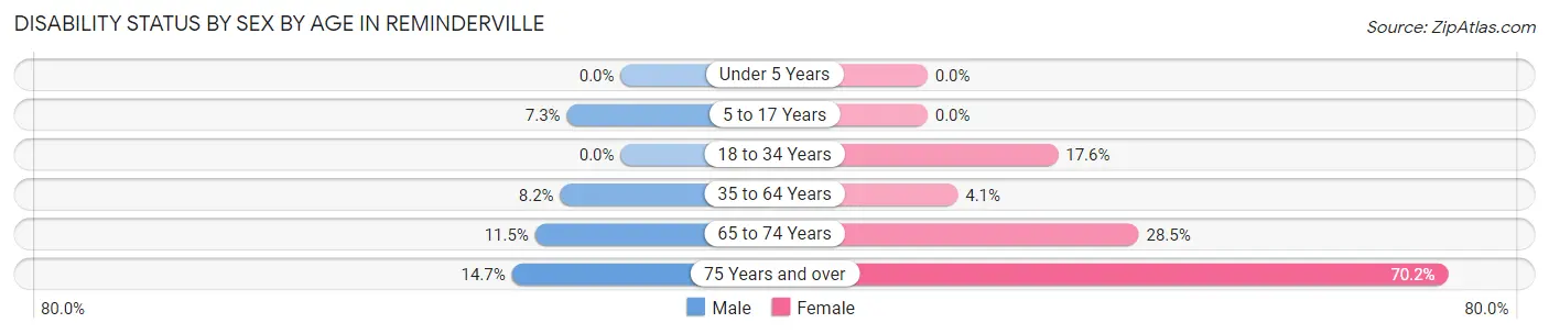 Disability Status by Sex by Age in Reminderville
