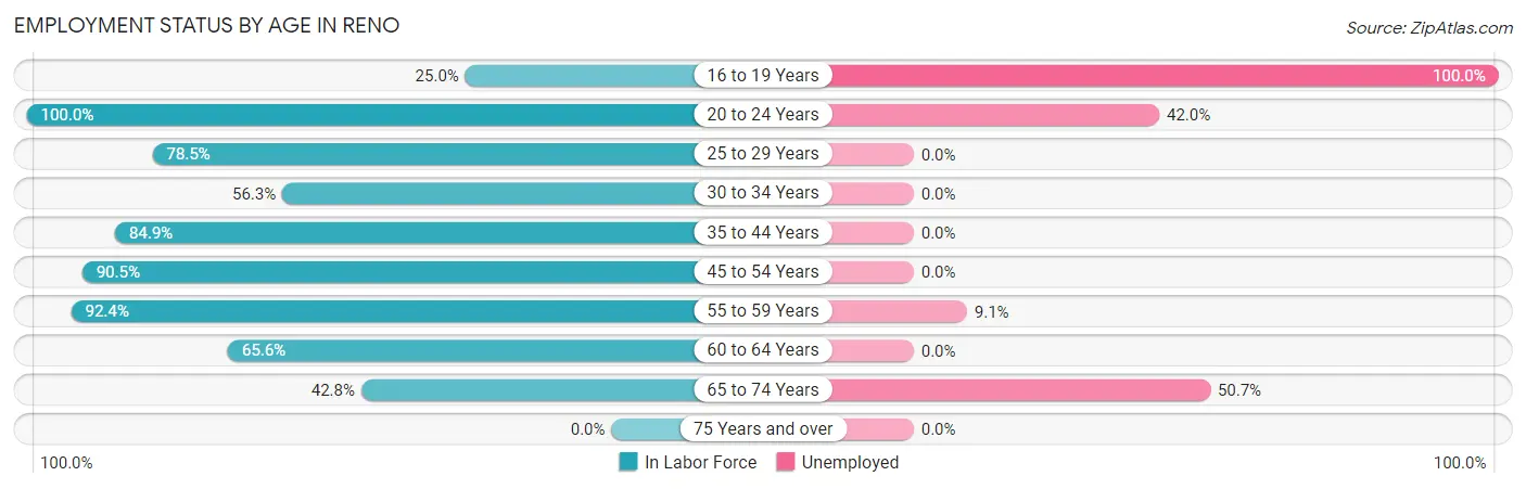 Employment Status by Age in Reno