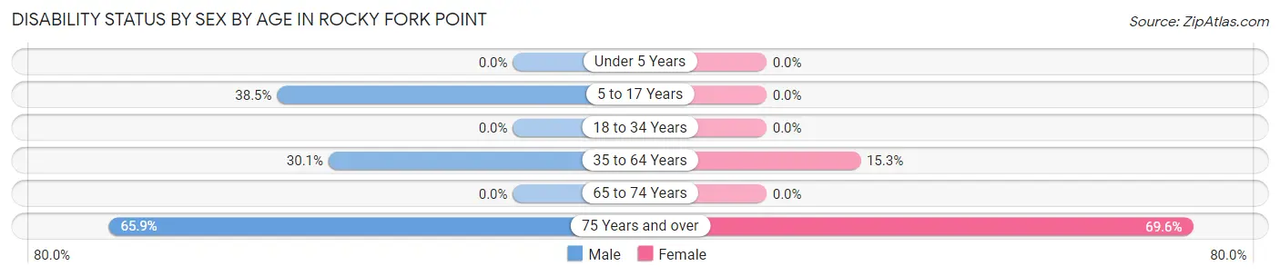 Disability Status by Sex by Age in Rocky Fork Point