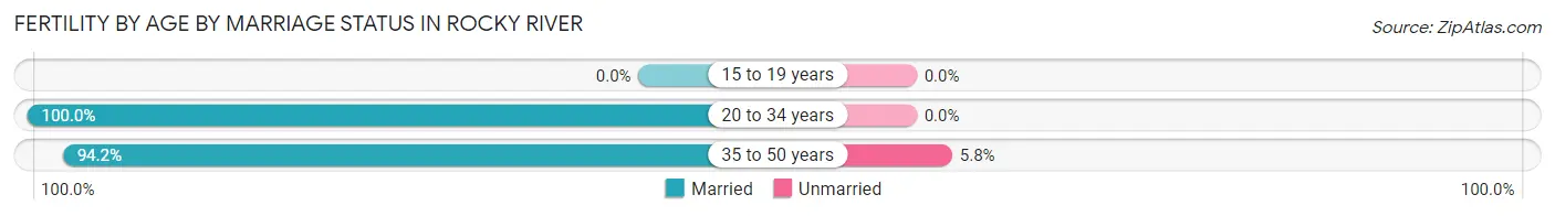 Female Fertility by Age by Marriage Status in Rocky River