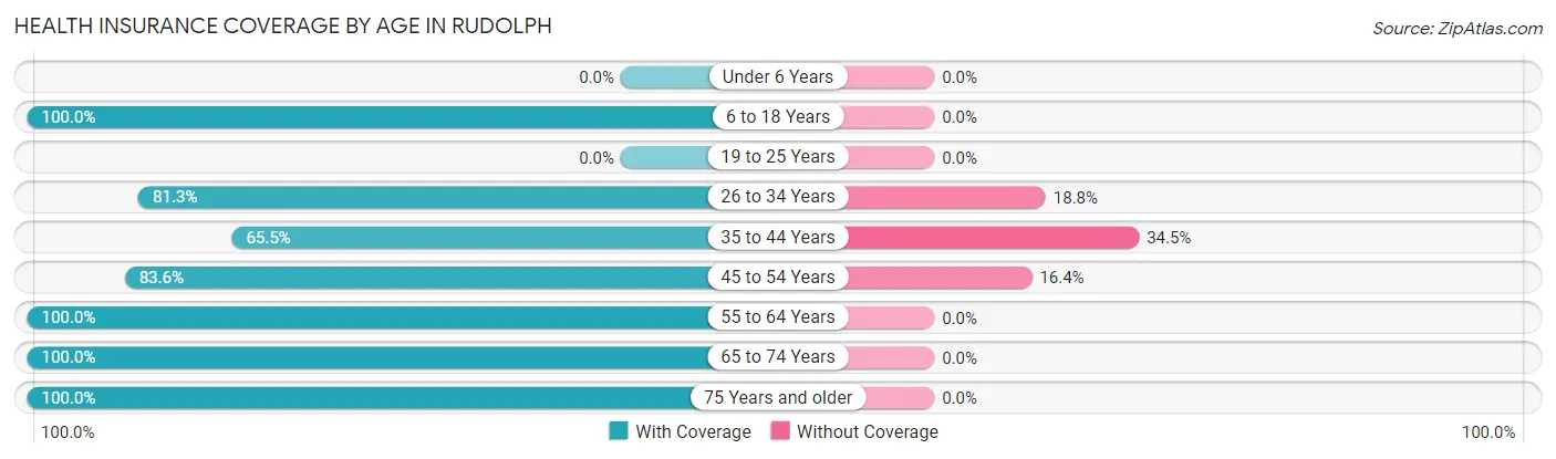 Health Insurance Coverage by Age in Rudolph