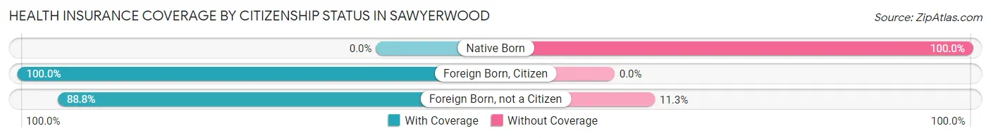 Health Insurance Coverage by Citizenship Status in Sawyerwood