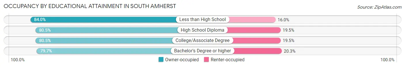 Occupancy by Educational Attainment in South Amherst