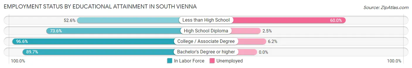 Employment Status by Educational Attainment in South Vienna