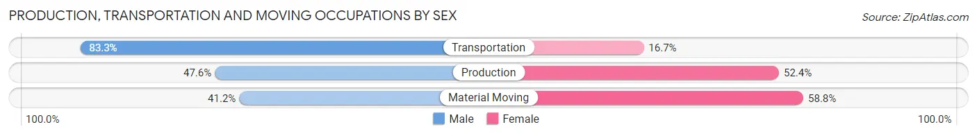 Production, Transportation and Moving Occupations by Sex in Stoutsville