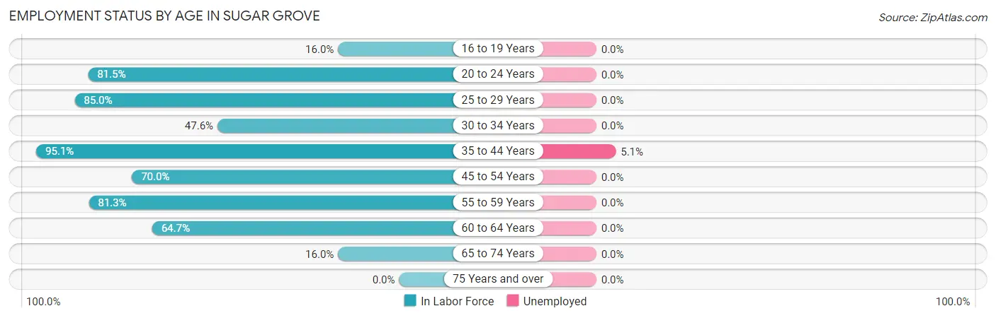 Employment Status by Age in Sugar Grove