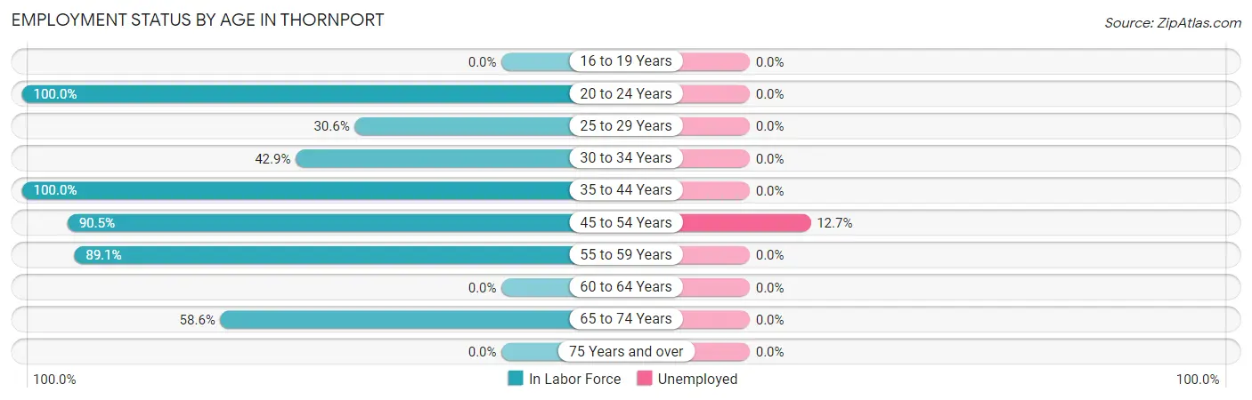 Employment Status by Age in Thornport