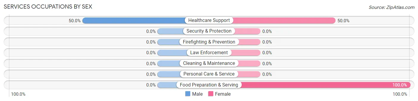 Services Occupations by Sex in Venedocia