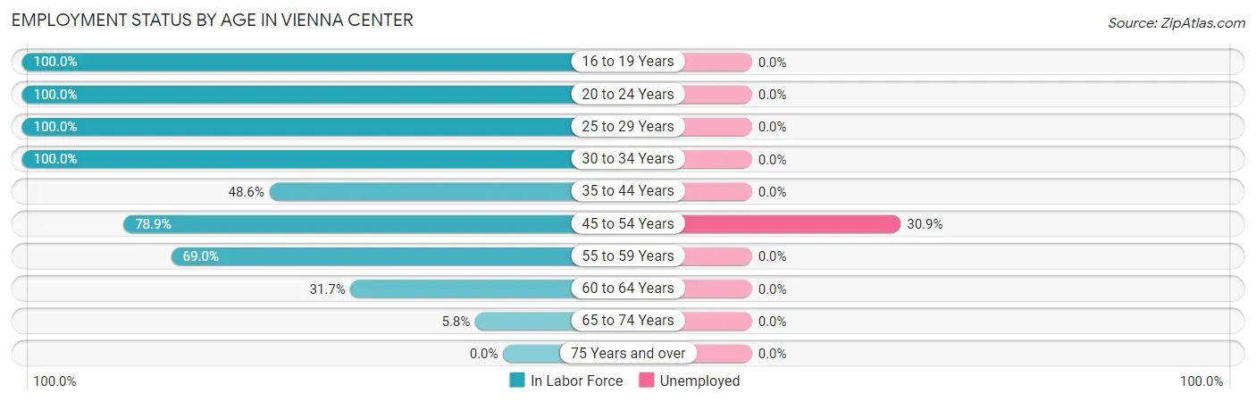 Employment Status by Age in Vienna Center