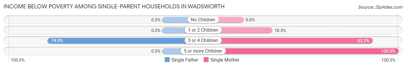 Income Below Poverty Among Single-Parent Households in Wadsworth
