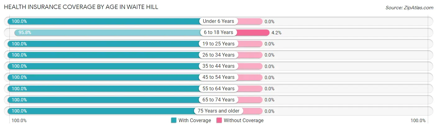 Health Insurance Coverage by Age in Waite Hill