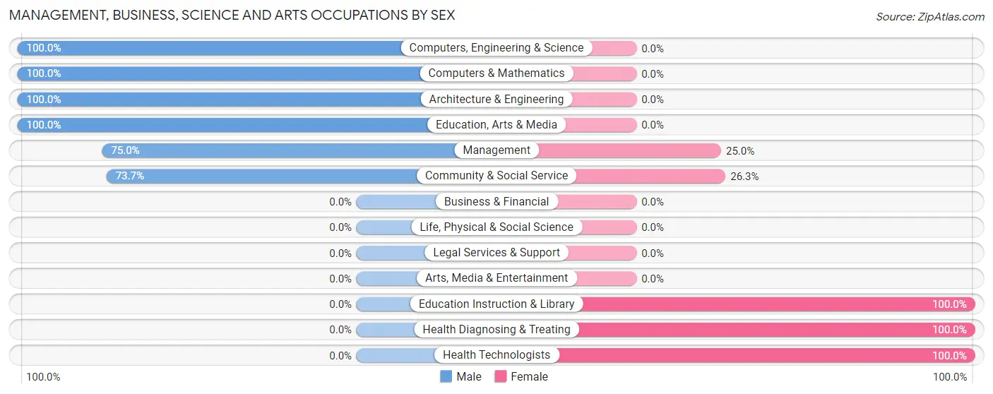 Management, Business, Science and Arts Occupations by Sex in West Leipsic