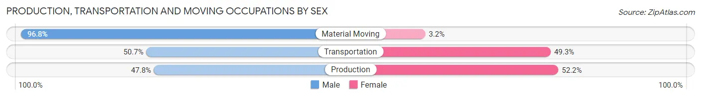 Production, Transportation and Moving Occupations by Sex in Wheelersburg