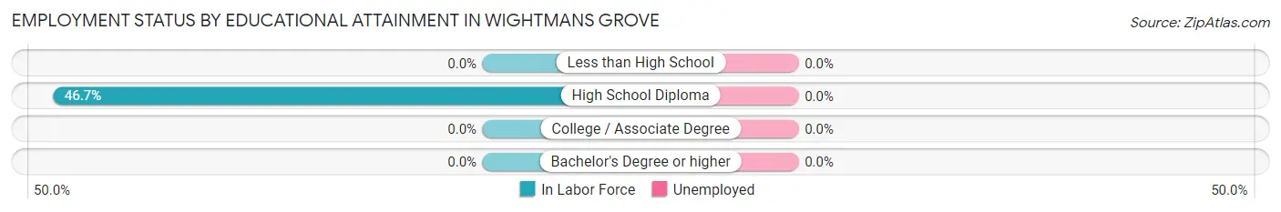 Employment Status by Educational Attainment in Wightmans Grove