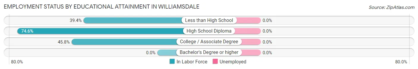 Employment Status by Educational Attainment in Williamsdale
