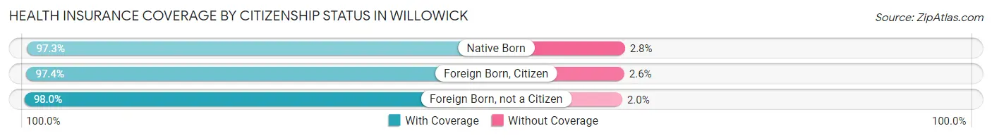 Health Insurance Coverage by Citizenship Status in Willowick