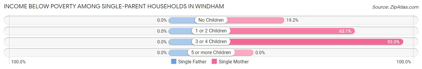 Income Below Poverty Among Single-Parent Households in Windham
