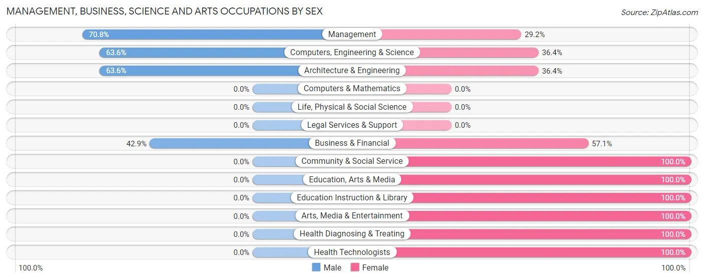 Management, Business, Science and Arts Occupations by Sex in Windham