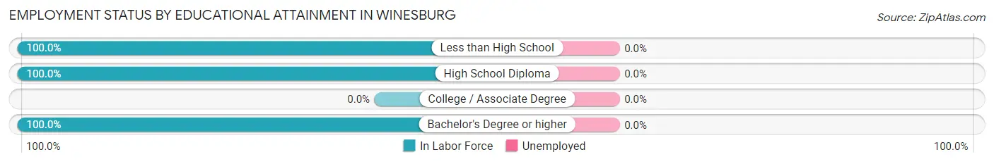 Employment Status by Educational Attainment in Winesburg