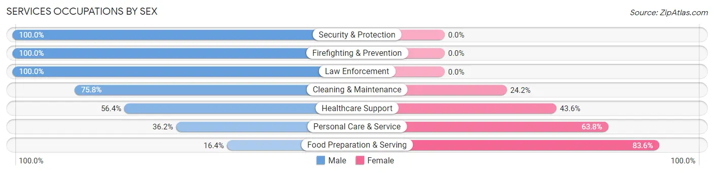 Services Occupations by Sex in Withamsville