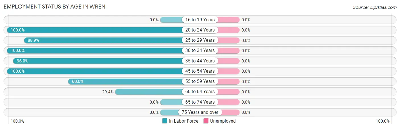 Employment Status by Age in Wren