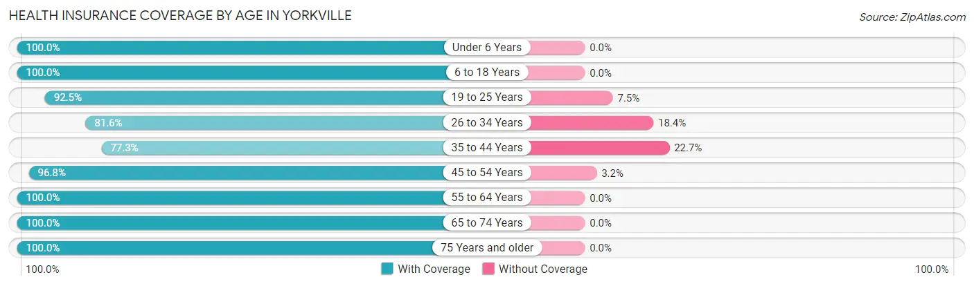 Health Insurance Coverage by Age in Yorkville