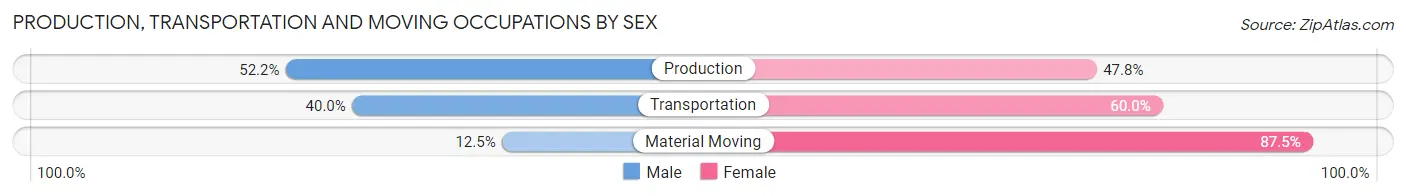 Production, Transportation and Moving Occupations by Sex in Zanesfield