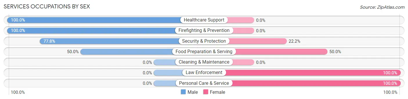 Services Occupations by Sex in Zanesfield