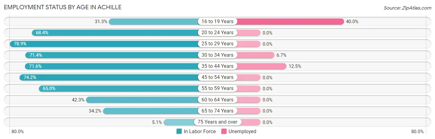 Employment Status by Age in Achille