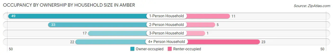 Occupancy by Ownership by Household Size in Amber