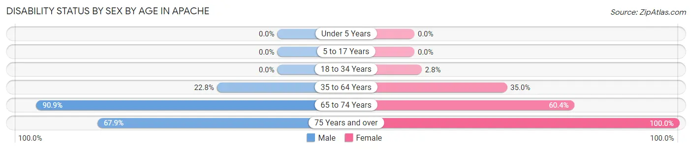 Disability Status by Sex by Age in Apache