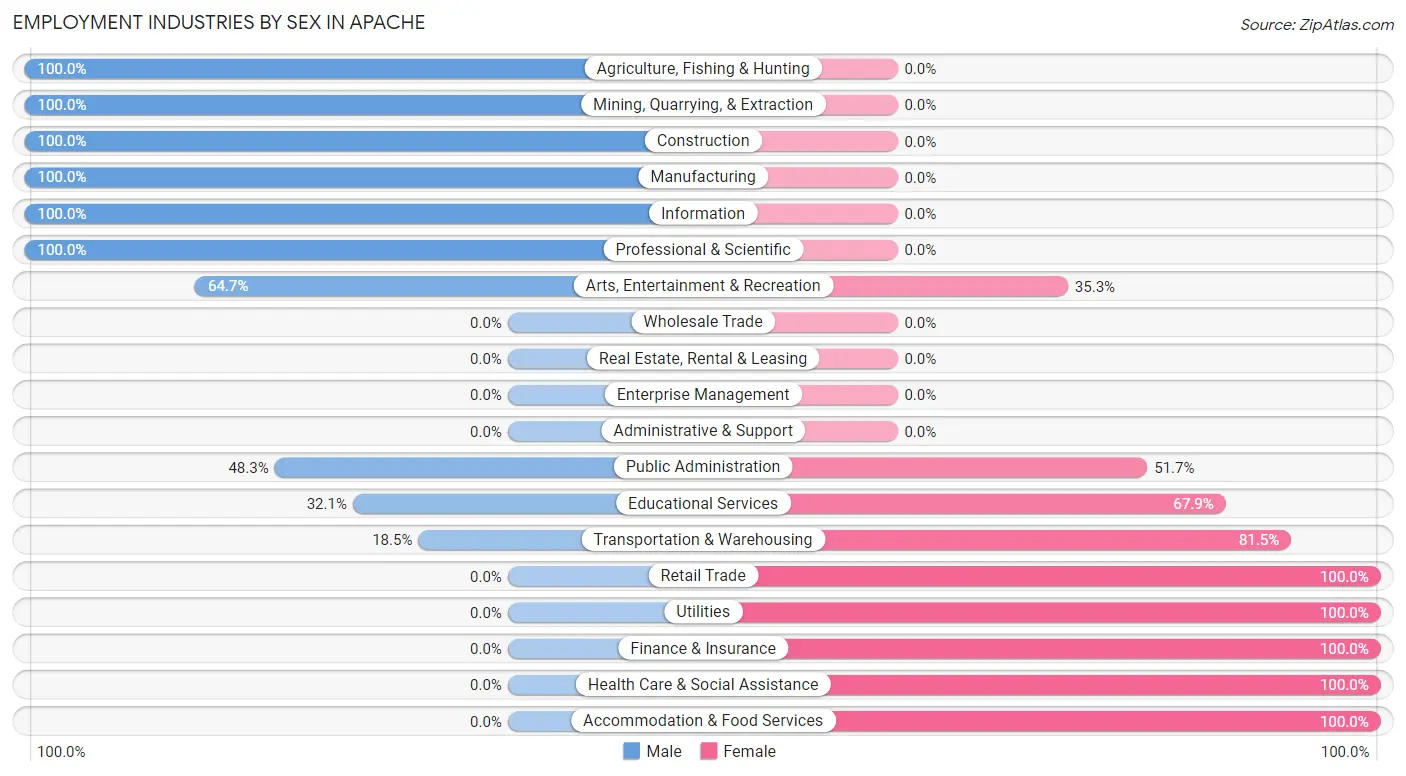 Employment Industries by Sex in Apache