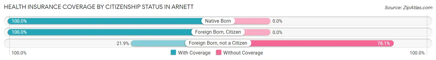 Health Insurance Coverage by Citizenship Status in Arnett