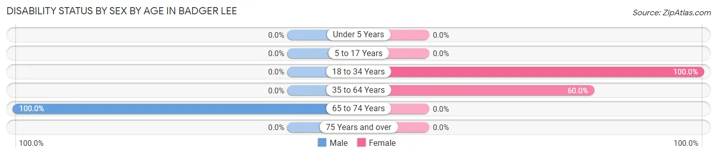 Disability Status by Sex by Age in Badger Lee