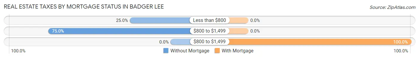 Real Estate Taxes by Mortgage Status in Badger Lee