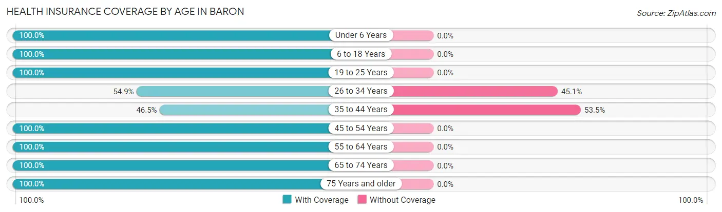 Health Insurance Coverage by Age in Baron