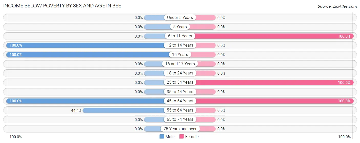 Income Below Poverty by Sex and Age in Bee
