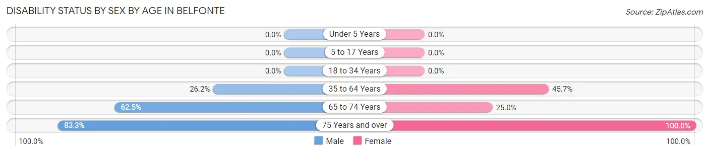 Disability Status by Sex by Age in Belfonte