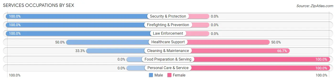 Services Occupations by Sex in Bernice