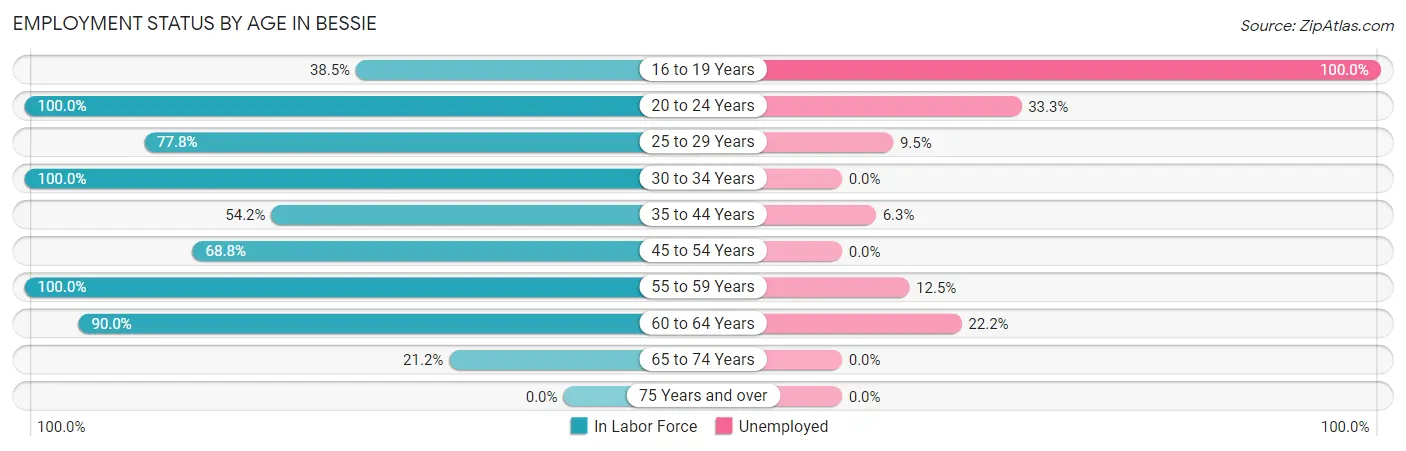 Employment Status by Age in Bessie