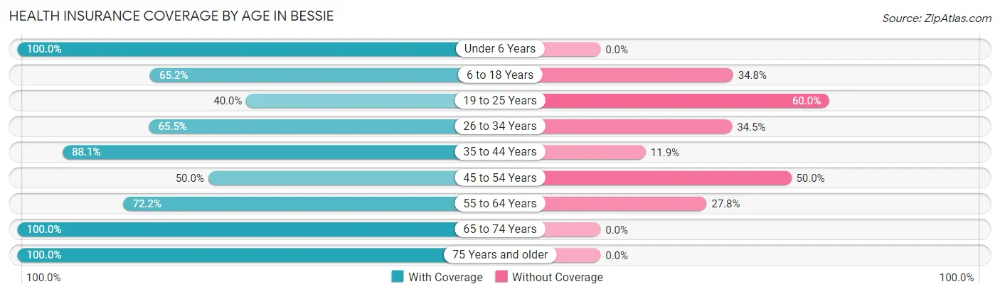 Health Insurance Coverage by Age in Bessie
