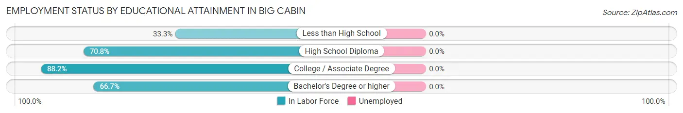 Employment Status by Educational Attainment in Big Cabin
