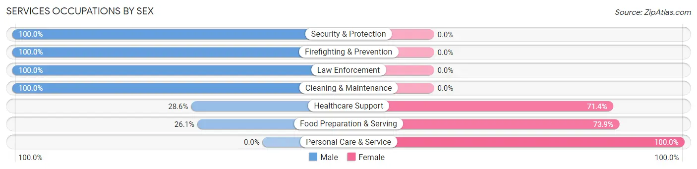 Services Occupations by Sex in Billings